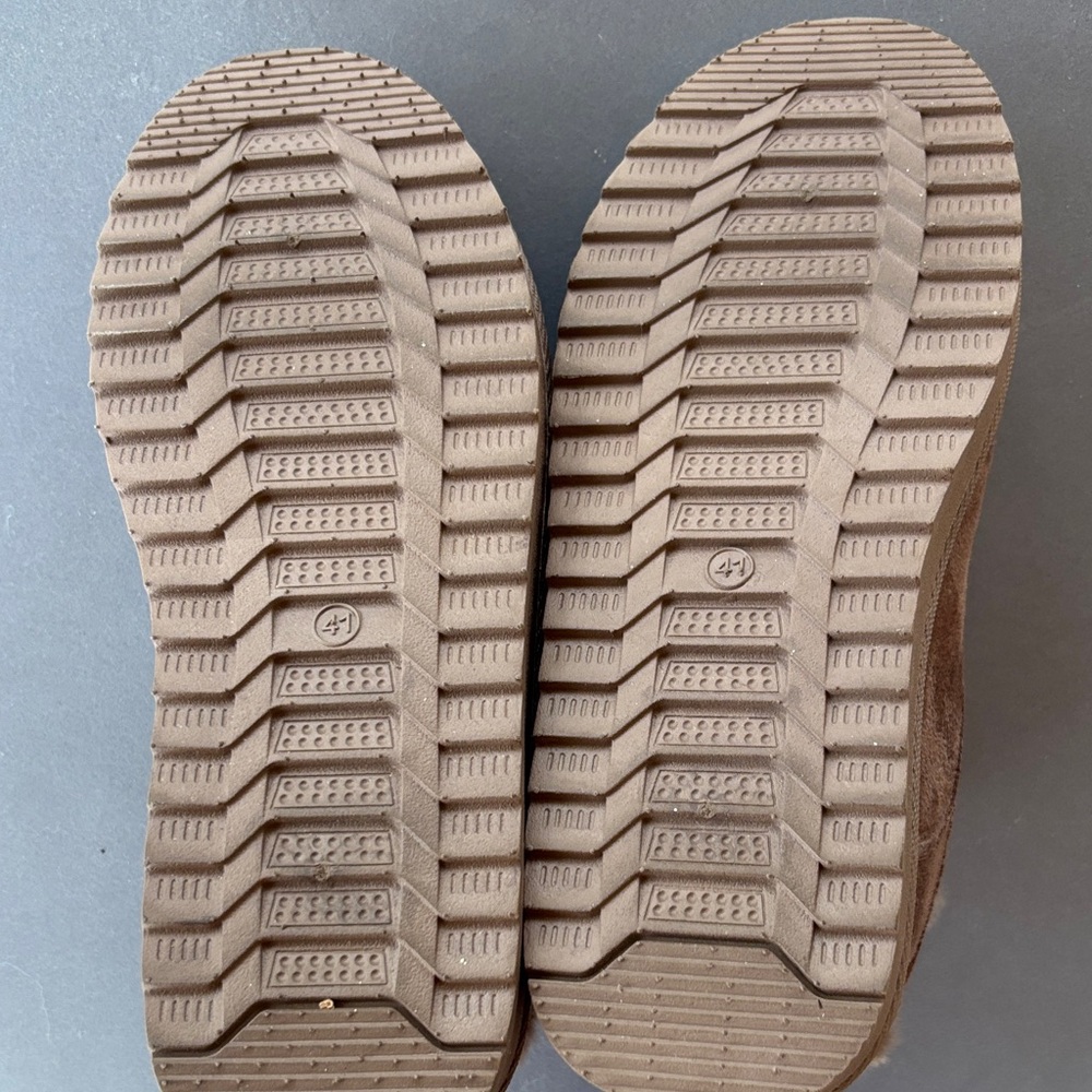Brown Faux Fur Lined Slip-On Shoes - Picture 3 of 3